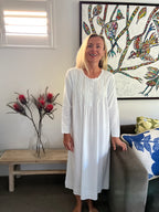Beatrice Brushed Cotton Long Sleeve light blue Nightgown