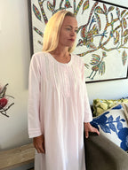 Beatrice Brushed Cotton Long Sleeve soft pink Nightgown