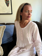 Beatrice Brushed Cotton Long Sleeve soft pink Nightgown