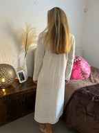 Beatrice Brushed Cotton Long Sleeve white Nightgown