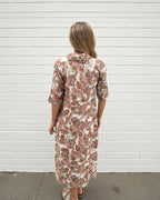 Brianna pure cotton shirt dress  in natural rainforest