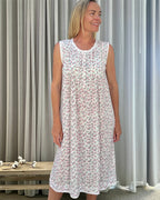 Brittany in miniature rose pure cotton sleeveless nightie