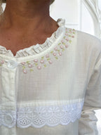 Jasmine Wincey Brushed Cotton White Brunchcoat/Gown