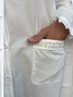 Jasmine Wincey Brushed Cotton White Brunchcoat/Gown