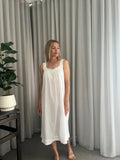 Harper White Pure Cotton gathered V neck Nightie with lace straps