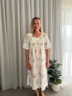 Libby in Native bunch Pure Cotton shift style Nightie with sleeve