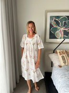 Libby in Native bunch Pure Cotton shift style Nightie with sleeve