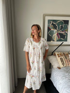 Libby in Native bunch Pure Cotton shift style Nightie with sleeve