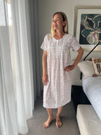 Betty in Miniature Rose Pure Cotton Short Sleeve Nightie