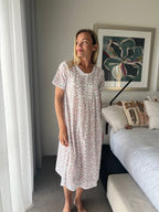 Betty in Miniature Rose Pure Cotton Short Sleeve Nightie