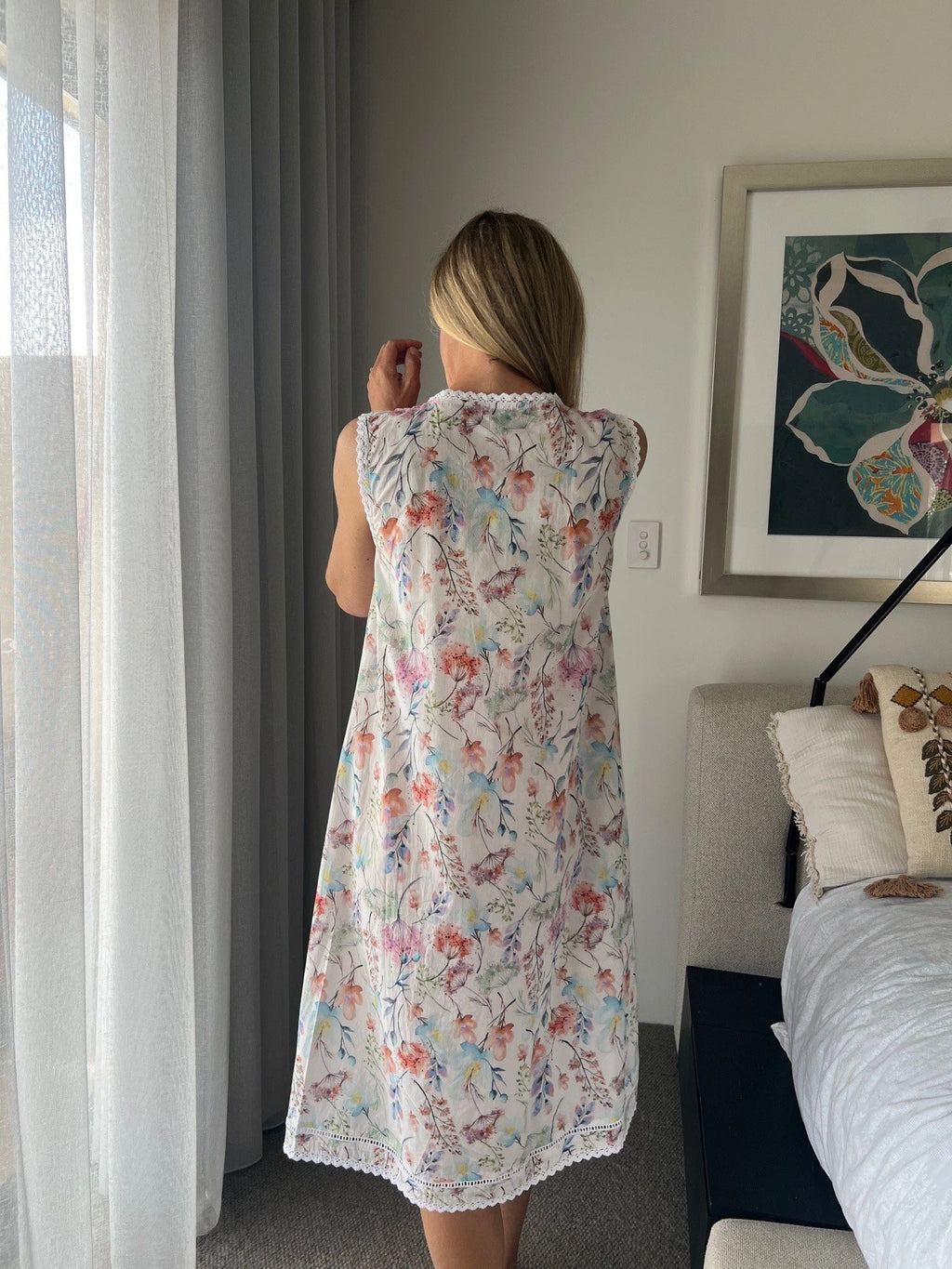 Brittany in Dandelion Spray Pure Cotton Sleeveless Nightie