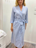 Brushed Cotton Blue Dressing Gown