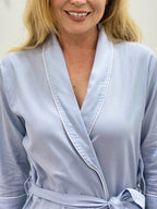 Brushed Cotton Blue Dressing Gown