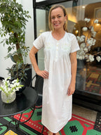 White Short Sleeve Cotton Nightie