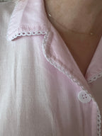 Eleanor Brushed Cotton Long Sleeve Soft soft pink PJ Set