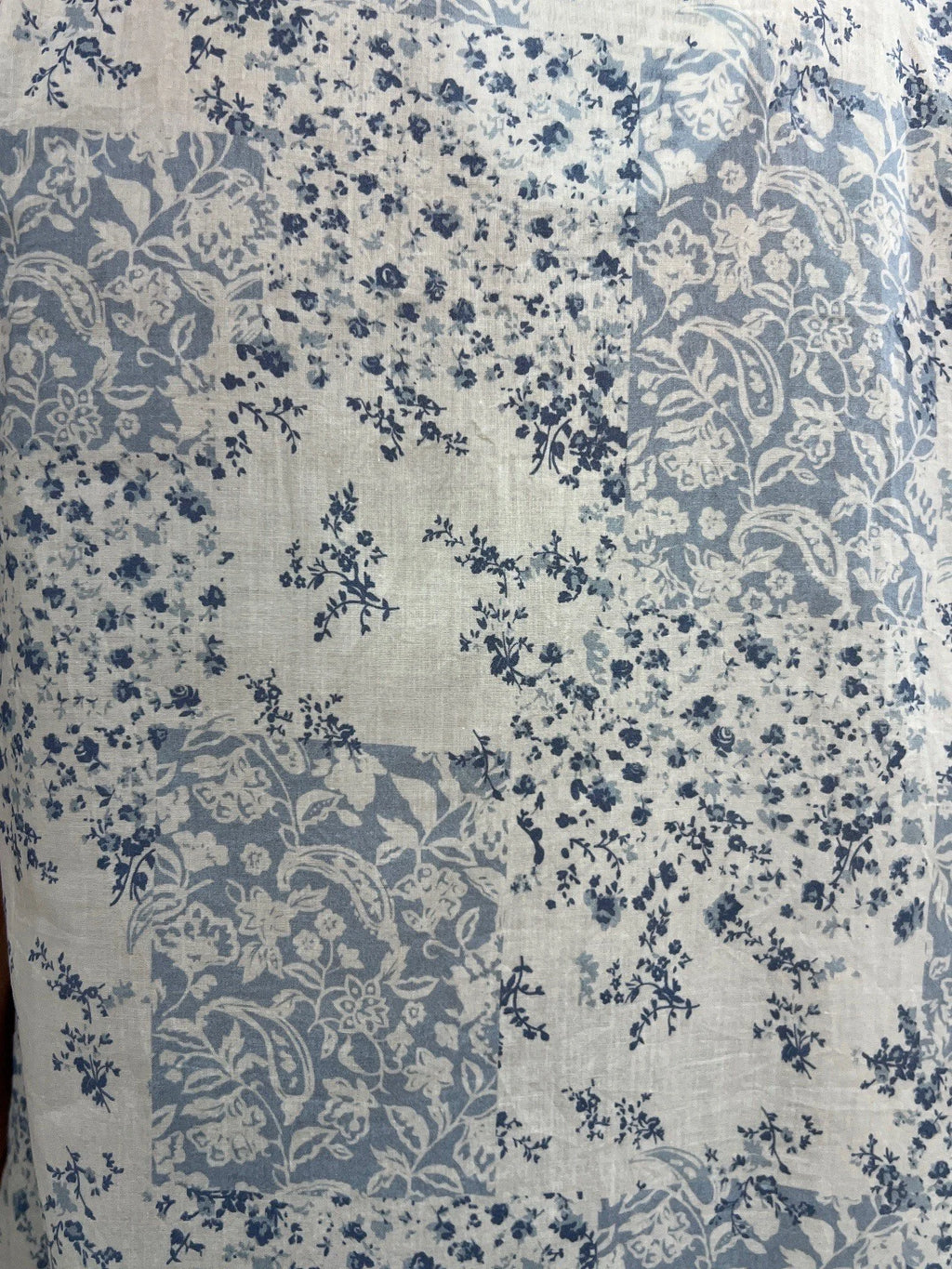 Arabella Girls blue floral patch print Pure Cotton Sleeveless Nightie