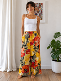 Davey pure cotton lounge pants in yellow flower