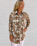 Stevie long sleeve pure cotton shirt in natural rainforest