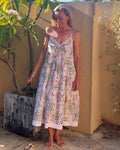 Phillipa pure cotton shoestring dress in petite garden