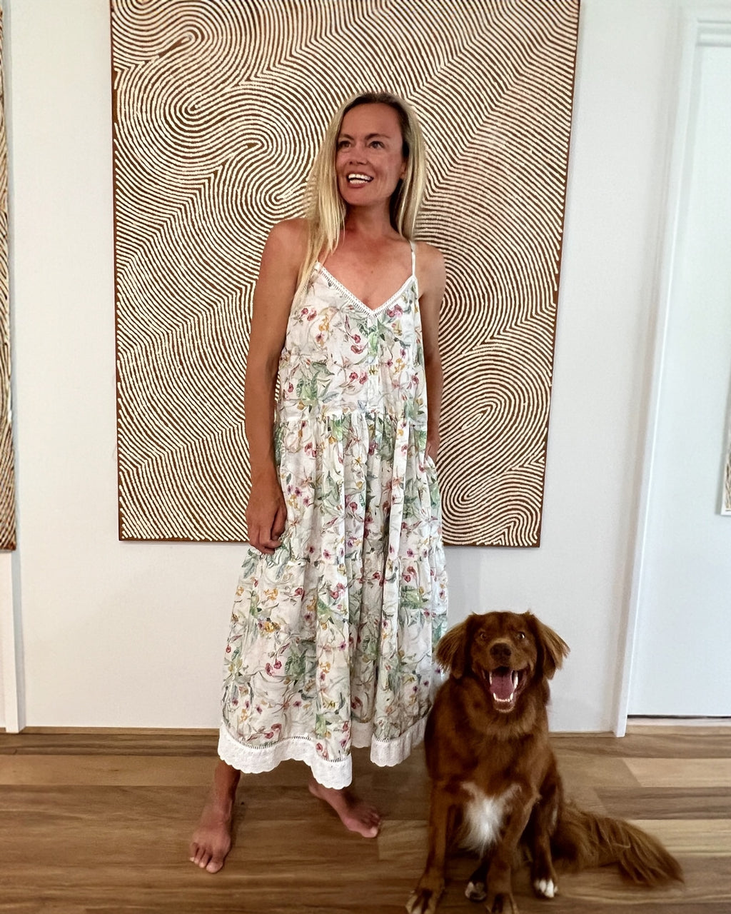 Phillipa pure cotton shoestring dress in petite garden