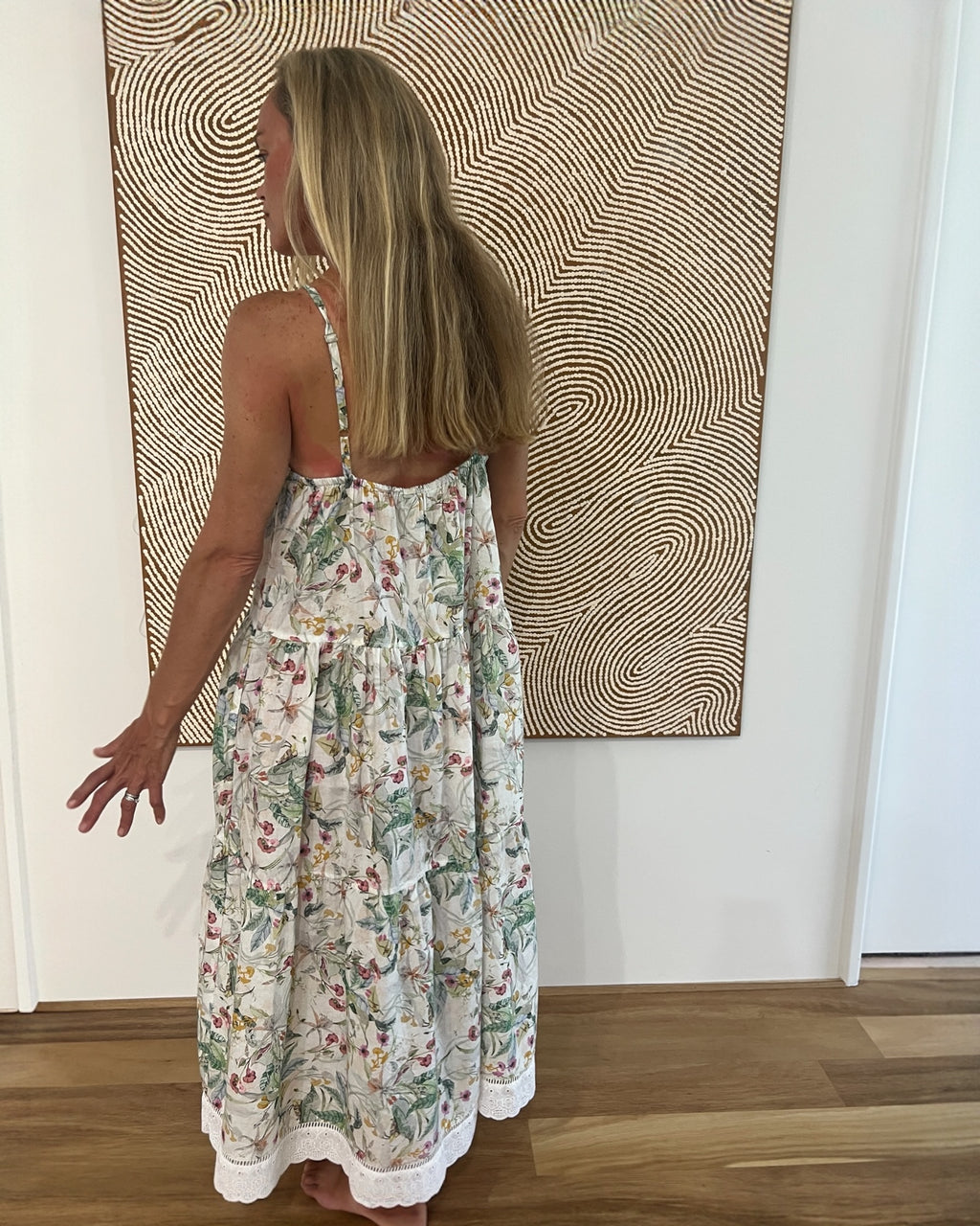 Phillipa pure cotton shoestring dress in petite garden