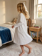 Margot Girls Brushed cotton Long Sleeve Nightie in White