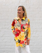Stevie long sleeve pure cotton shirt in citrus tree print