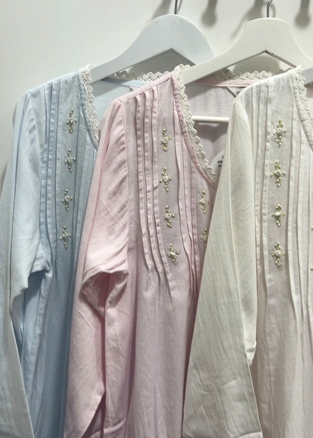 Beatrice Brushed Cotton Long Sleeve soft pink Nightgown