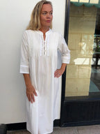 Josephine Brushed Cotton Winceyette Lace White Nightgown
