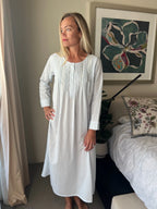 Daisy Brushed Cotton Winceyette Long Sleeve Baby Blue Nightgown