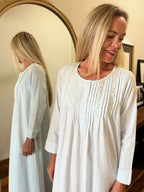 Daisy Brushed Cotton Winceyette Long Sleeve Baby Blue Nightgown