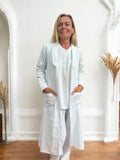 Sophie Wincey Brushed Cotton Soft Blue Brunchcoat