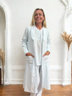 Sophie Wincey Brushed Cotton Soft Blue Brunchcoat