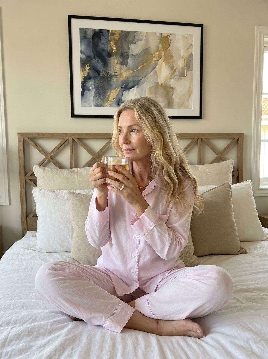 Eleanor Brushed Cotton Long Sleeve Soft soft pink PJ Set