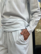 Anastasia Wincey Brushed Cotton Long Sleeve Soft Blue PJ Set