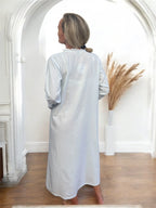 Jasmine Wincey Brushed Cotton Soft Blue Brunchcoat/Gown