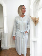 Jasmine Wincey Brushed Cotton Soft Blue Brunchcoat/Gown